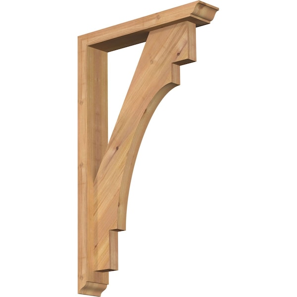 Ekena Millwork Merced Traditional Smooth Bracket w/ Offset Brace, Western Red Cedar, 3 1/2"W x 18"D x 30"H BKT0402X18X30MRC01SWR - main